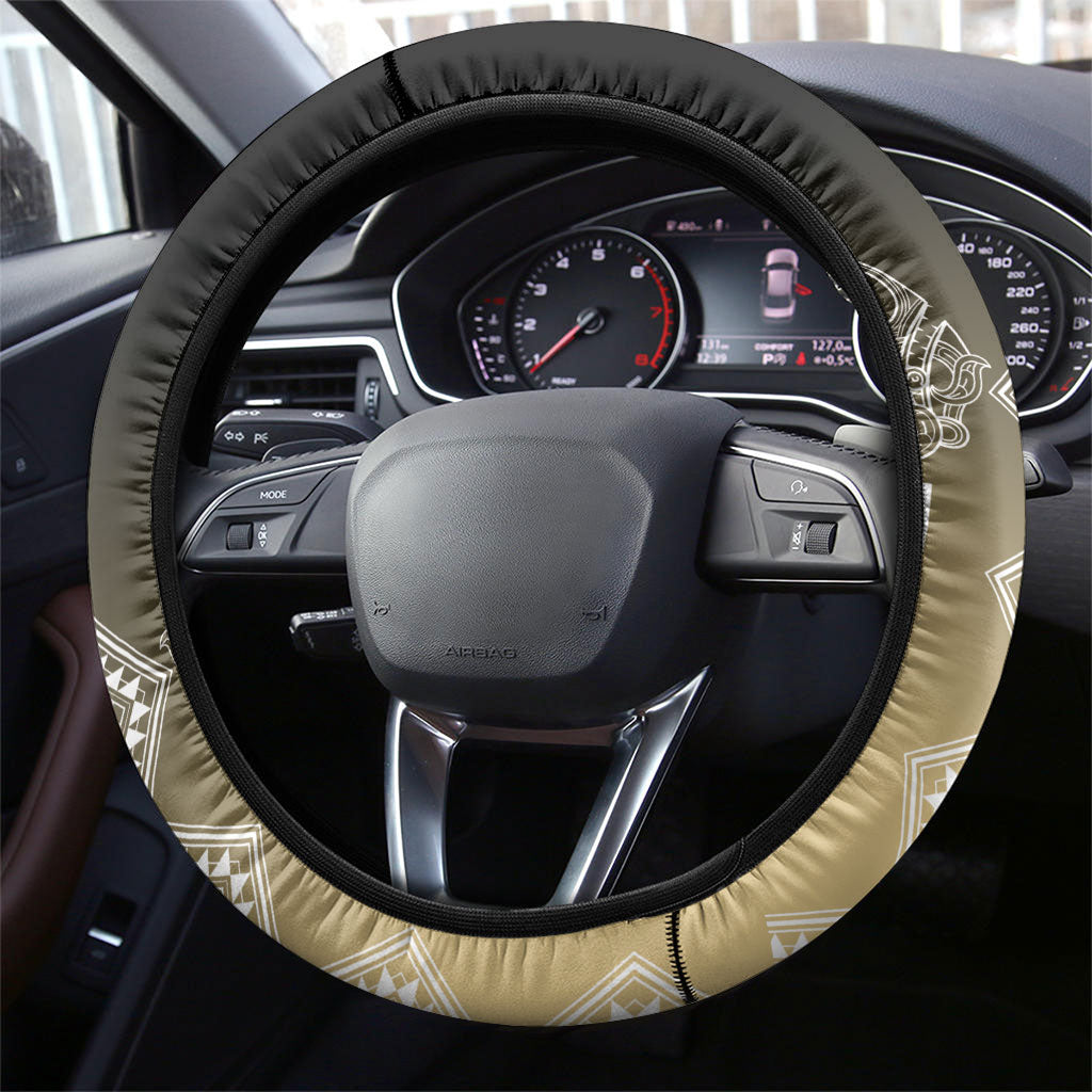 Aotearoa Maori Iwi Heritage Steering Wheel Cover Waikato Tainui Parauri LT7 - Polynesian Pride