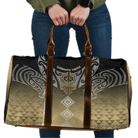 Aotearoa Maori Iwi Heritage Travel Bag Waikato Tainui Parauri LT7 Earth Gold - Polynesian Pride