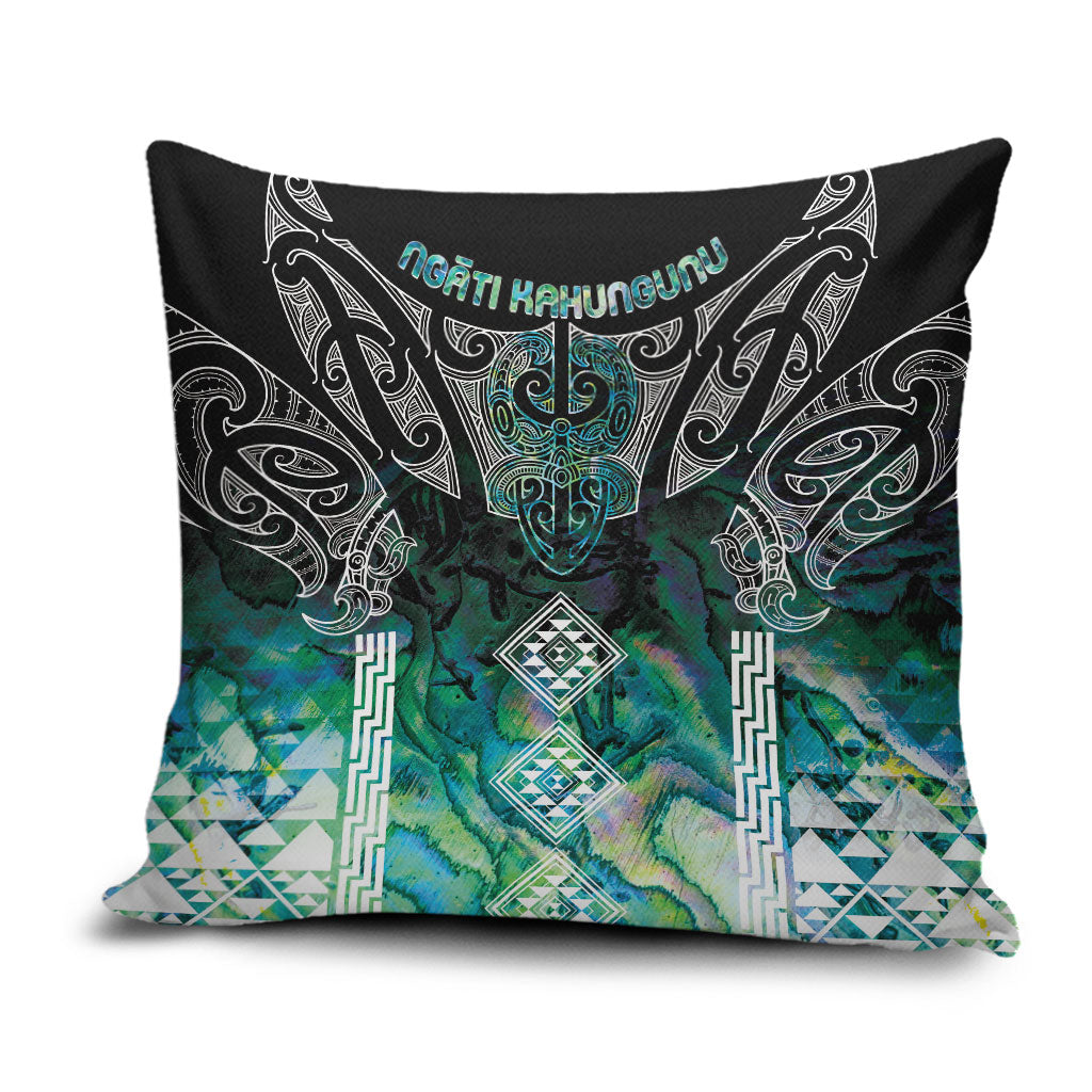 Aotearoa Maori Iwi Heritage Pillow Cover Ngati Kahungunu Paua Shell Turquoise LT7 Green Blue - Polynesian Pride