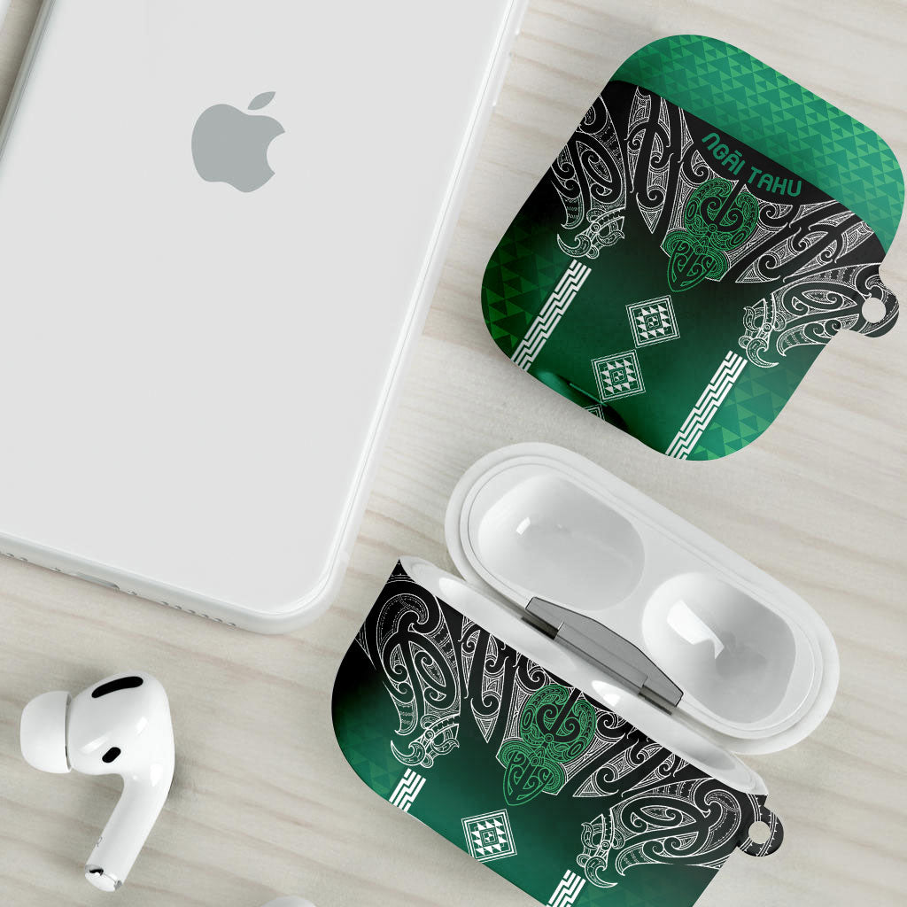 Aotearoa Maori Iwi Heritage AirPods Case Ngai Tahu Pounamu Green LT7 - Polynesian Pride