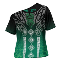 Aotearoa Maori Iwi Heritage Cross Shoulder Shirt Ngai Tahu Pounamu Green LT7 - Polynesian Pride