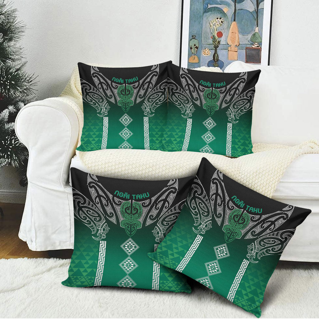 Aotearoa Maori Iwi Heritage Pillow Cover Ngai Tahu Pounamu Green LT7 - Polynesian Pride