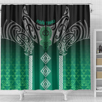 Aotearoa Maori Iwi Heritage Shower Curtain Ngai Tahu Pounamu Green LT7 - Polynesian Pride