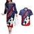 Pearl Harbor Remembrance Day Couples Matching Off The Shoulder Long Sleeve Dress and Hawaiian Shirt Poppy Mix Style LT7 Navy Blue - Polynesian Pride