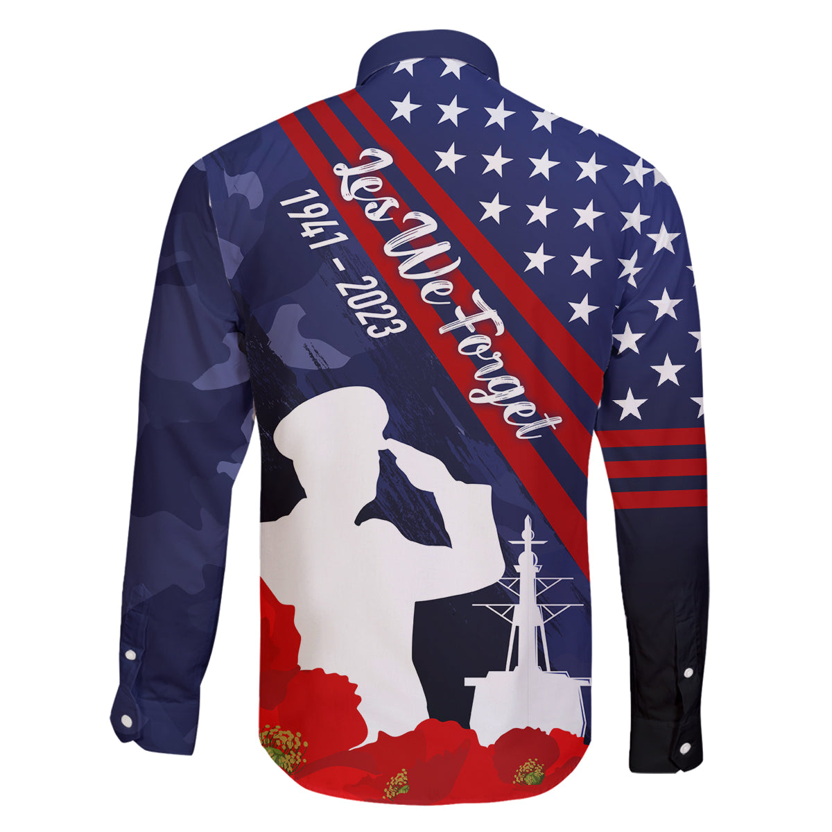 Pearl Harbor Remembrance Day Family Matching Mermaid Dress and Hawaiian Shirt Poppy Mix Style LT7 - Polynesian Pride