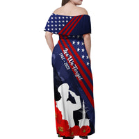 Pearl Harbor Remembrance Day Family Matching Off Shoulder Maxi Dress and Hawaiian Shirt Poppy Mix Style LT7 - Polynesian Pride