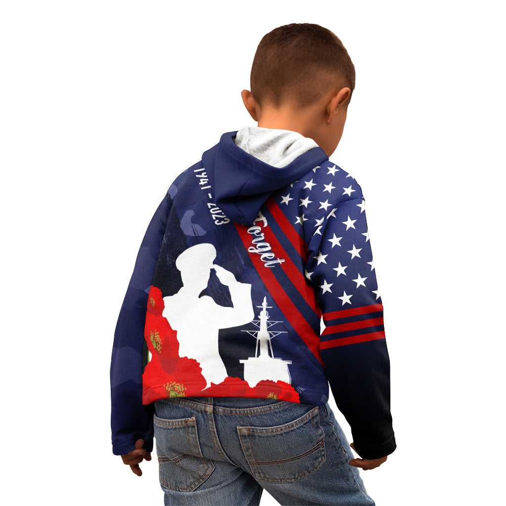 Pearl Harbor Remembrance Day Kid Hoodie Poppy Mix Style LT7 - Polynesian Pride