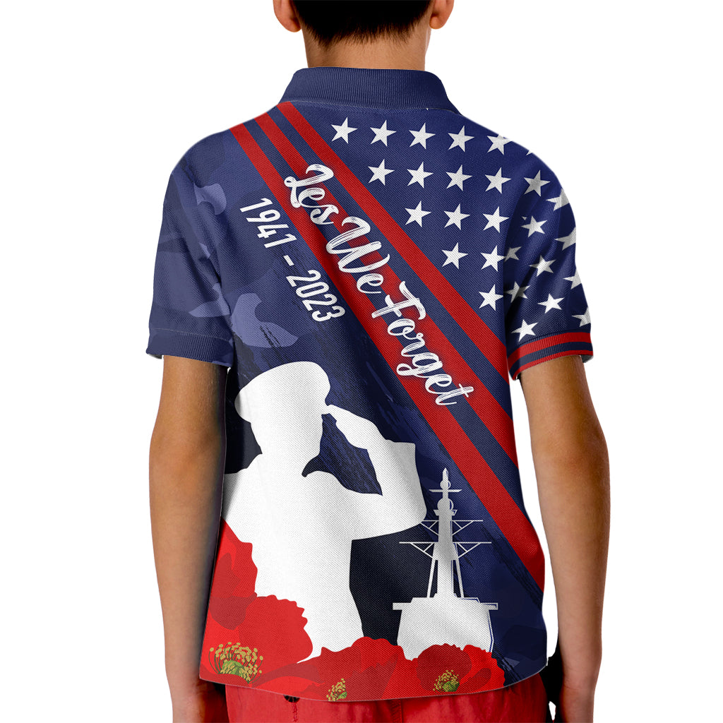 Pearl Harbor Remembrance Day Kid Polo Shirt Poppy Mix Style LT7 - Polynesian Pride