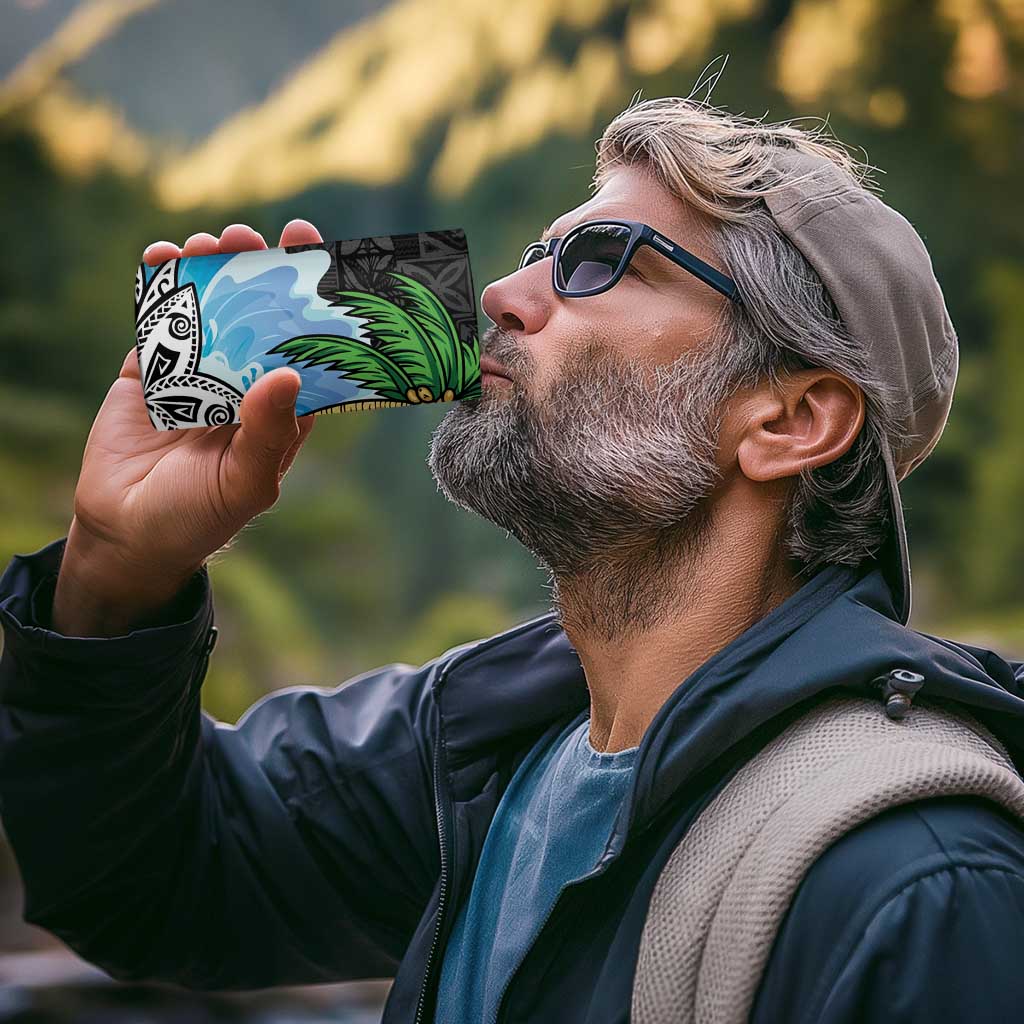 Tropical Christmas Polynesian 4 in 1 Can Cooler Tumbler Funny Surfing Pineapple