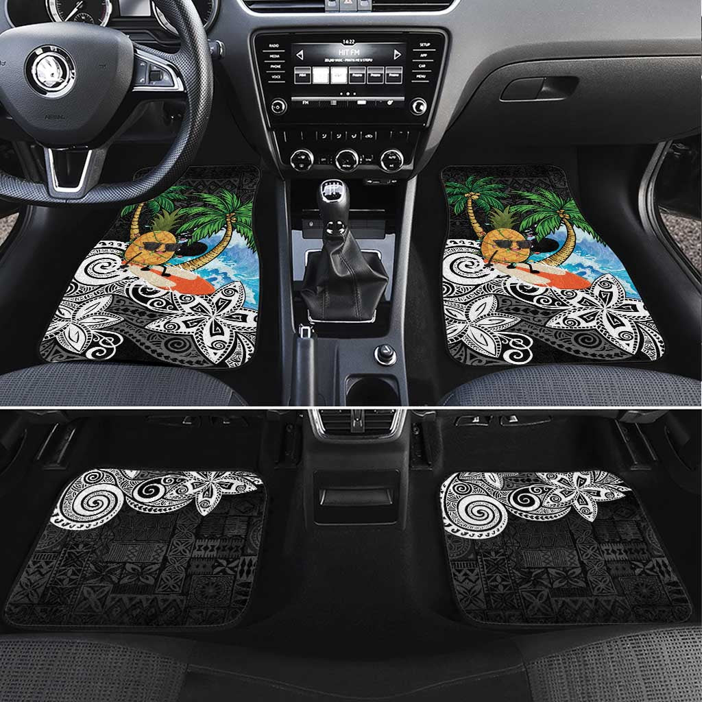 Tropical Christmas Polynesian Car Mats Funny Surfing Pineapple