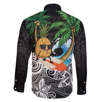 Tropical Christmas Polynesian Family Matching Long Sleeve Bodycon Dress and Hawaiian Shirt Funny Surfing Pineapple