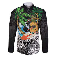 Tropical Christmas Polynesian Family Matching Puletasi and Hawaiian Shirt Funny Surfing Pineapple
