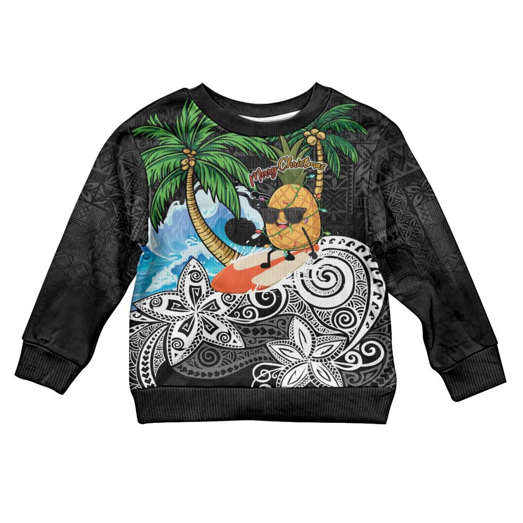 Tropical Christmas Polynesian Kid Ugly Christmas Sweater Funny Surfing Pineapple