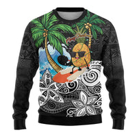 Tropical Christmas Polynesian Ugly Christmas Sweater Funny Surfing Pineapple LT7 - Polynesian Pride