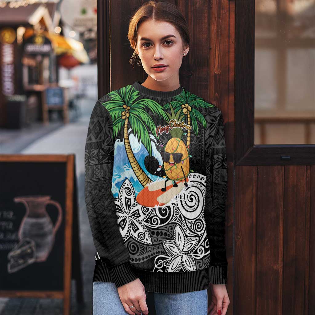 Tropical Christmas Polynesian Ugly Christmas Sweater Funny Surfing Pineapple LT7 - Polynesian Pride
