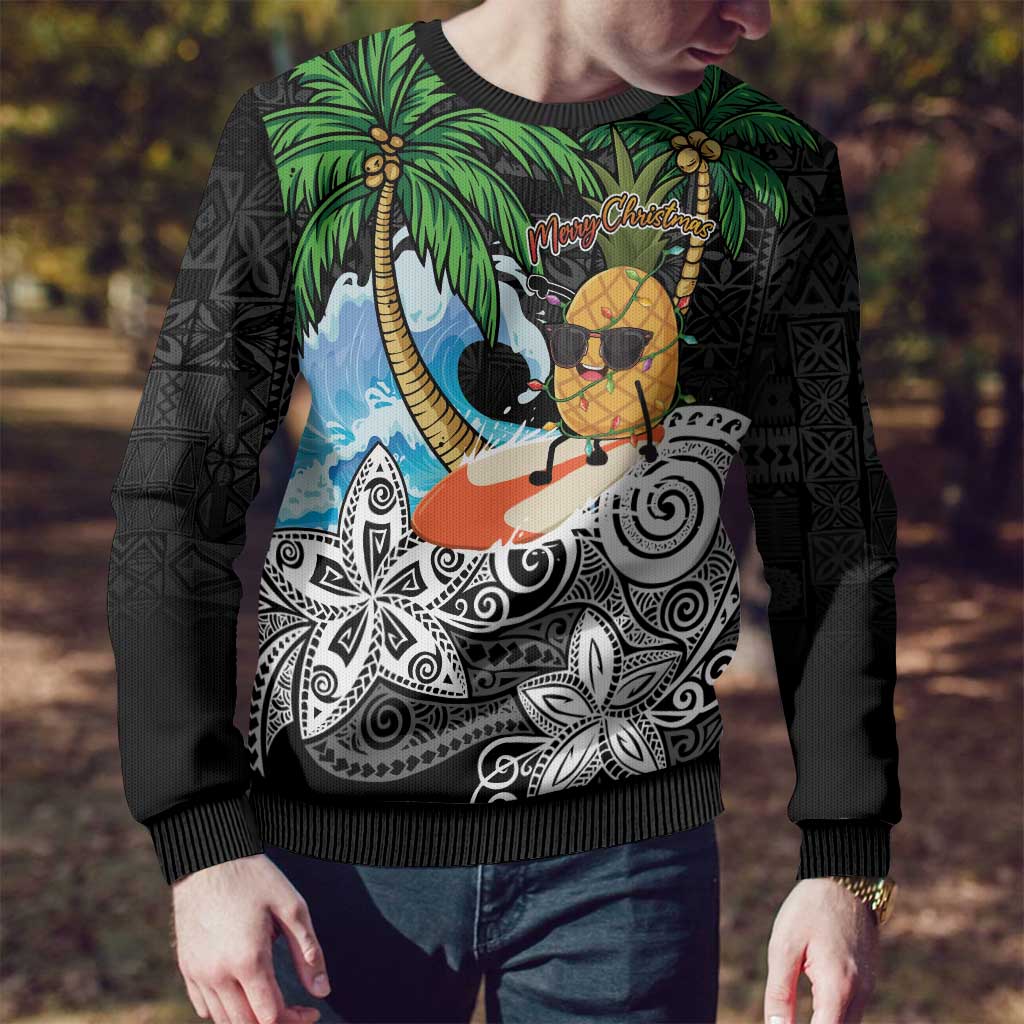Tropical Christmas Polynesian Ugly Christmas Sweater Funny Surfing Pineapple LT7 - Polynesian Pride