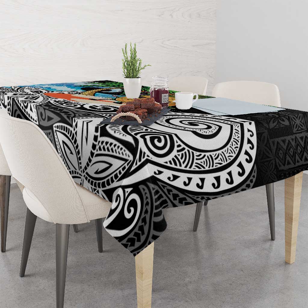 Tropical Christmas Polynesian Tablecloth Funny Surfing Pineapple