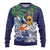 Tropical Christmas Polynesian Ugly Christmas Sweater Funny Surfing Pineapple Blue