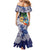 Tropical Christmas Polynesian Mermaid Dress Funny Surfing Pineapple Blue