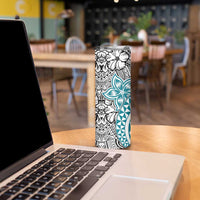 Turquoise Traditional Polynesian Tribal Tattoo Retro Skinny Tumbler