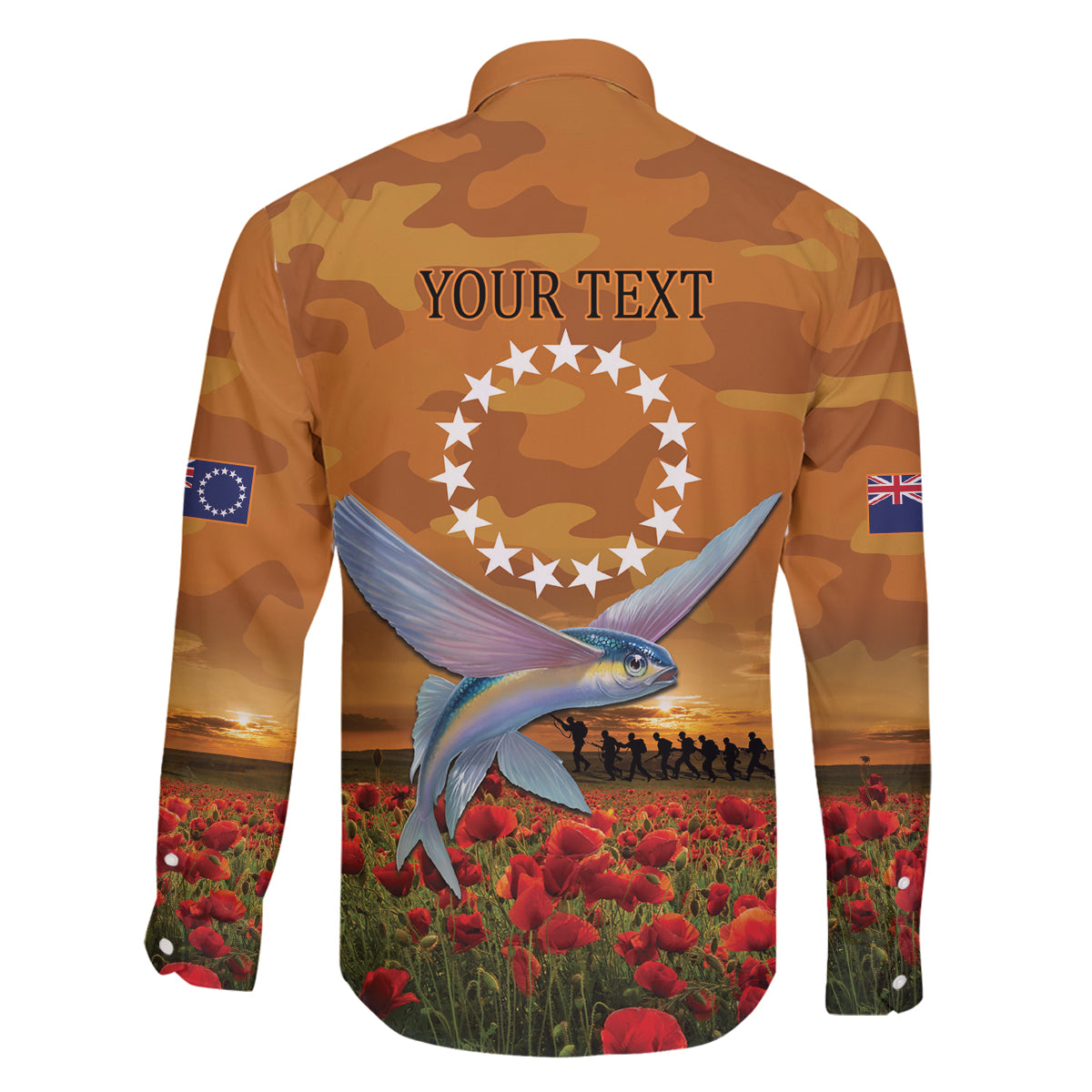Cook Islands ANZAC Day Personalised Family Matching Mermaid Dress and Hawaiian Shirt with Poppy Field LT9 - Polynesian Pride