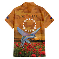 Cook Islands ANZAC Day Personalised Family Matching Short Sleeve Bodycon Dress and Hawaiian Shirt with Poppy Field LT9 - Polynesian Pride