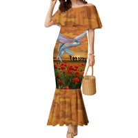 Cook Islands ANZAC Day Personalised Mermaid Dress with Poppy Field LT9 Women Art - Polynesian Pride