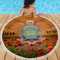 Niue ANZAC Day Personalised Beach Blanket with Poppy Field LT9 - Polynesian Pride