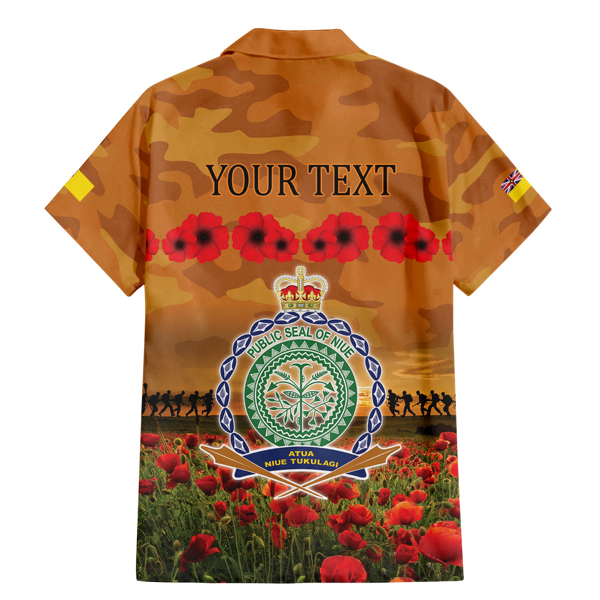 Niue ANZAC Day Personalised Family Matching Mermaid Dress and Hawaiian Shirt with Poppy Field LT9 - Polynesian Pride