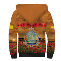 Niue ANZAC Day Personalised Sherpa Hoodie with Poppy Field LT9 - Polynesian Pride