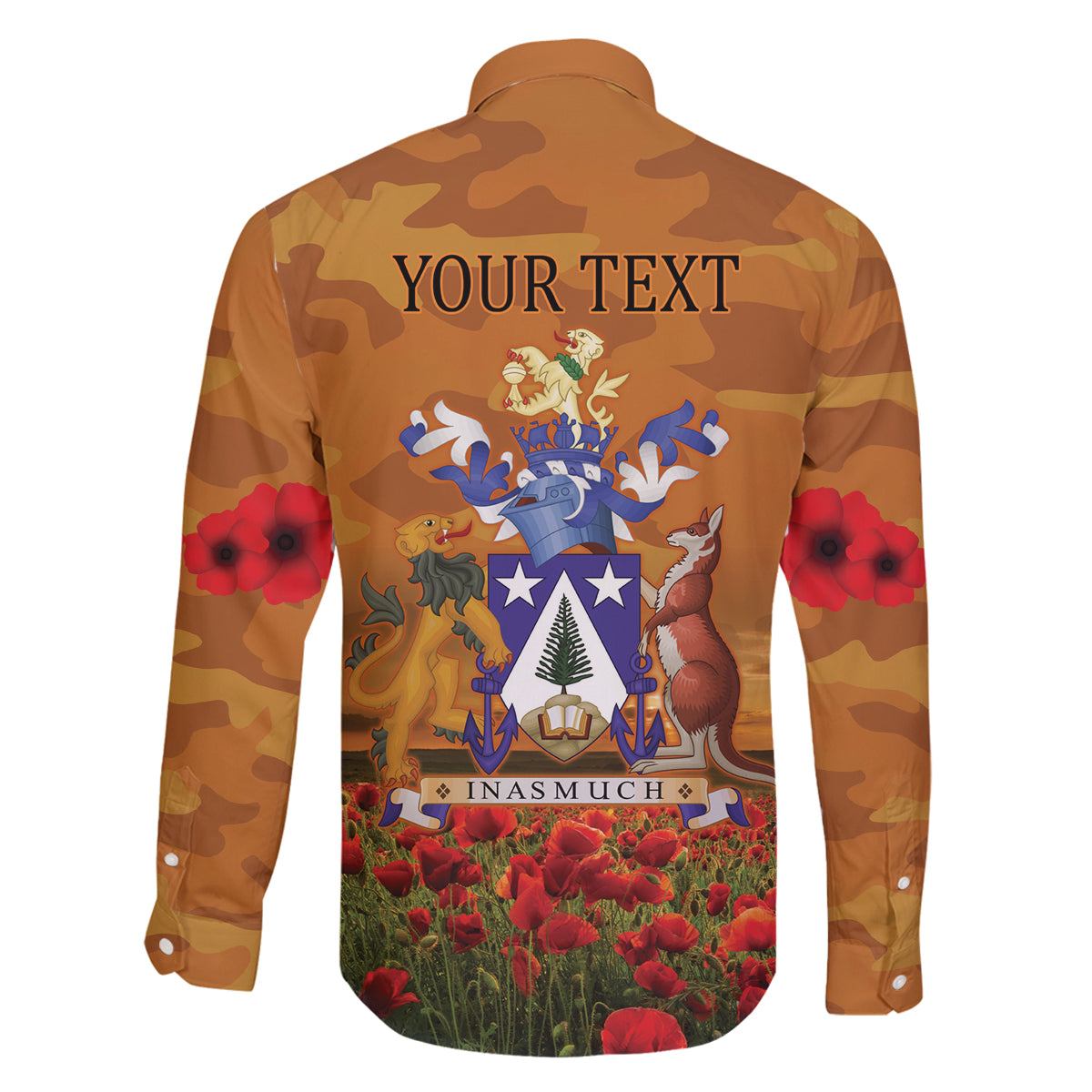 Norfolk Island ANZAC Day Personalised Family Matching Puletasi and Hawaiian Shirt with Poppy Field LT9 - Polynesian Pride