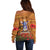 Norfolk Island ANZAC Day Personalised Off Shoulder Sweater with Poppy Field LT9 - Polynesian Pride