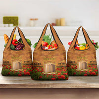 Tokelau ANZAC Day Personalised Grocery Bag with Poppy Field LT9 3-pack One Size Art - Polynesian Pride
