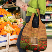 Tokelau ANZAC Day Personalised Grocery Bag with Poppy Field LT9 - Polynesian Pride