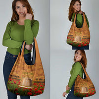 Tokelau ANZAC Day Personalised Grocery Bag with Poppy Field LT9 - Polynesian Pride