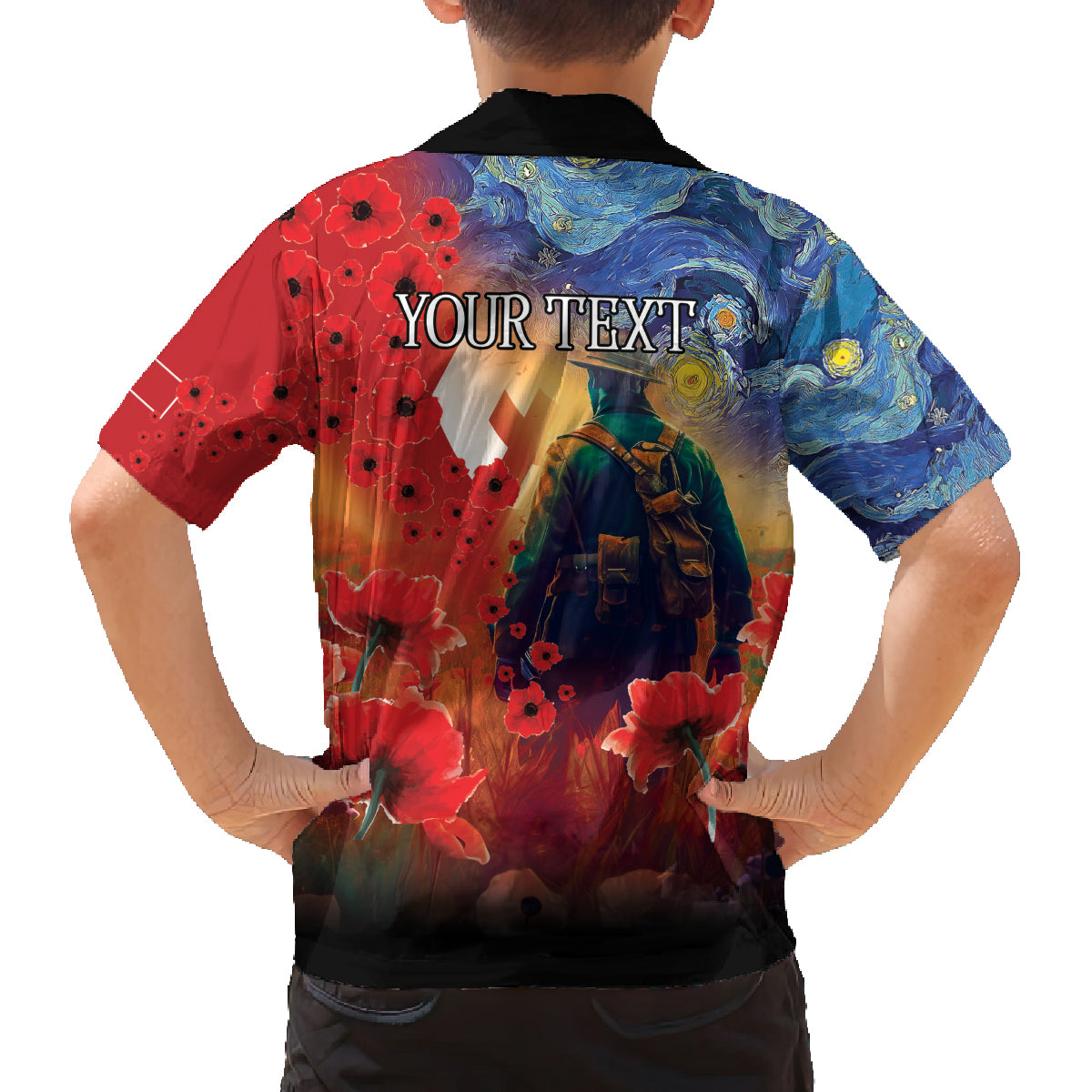 Tonga ANZAC Day Personalised Family Matching Summer Maxi Dress and Hawaiian Shirt Soldier Te Tau Manatui Kinautolu with Poppy Field LT9 - Polynesian Pride