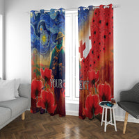 Tonga ANZAC Day Personalised Window Curtain Soldier Te Tau Manatui Kinautolu with Poppy Field LT9 With Grommets Art - Polynesian Pride