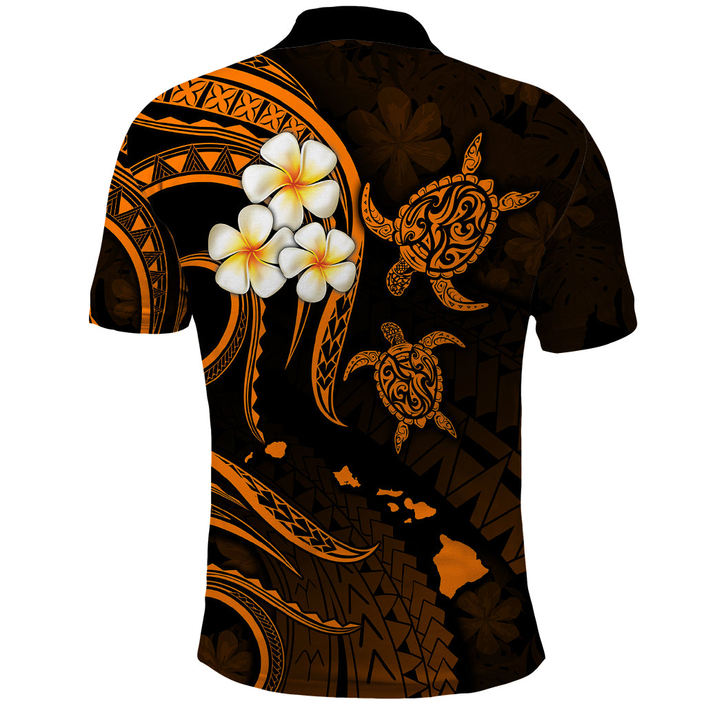 Hawaii Polo Shirt Niihau Islands Polynesian Sunset Plumeria Gold Vibe LT9 - Polynesian Pride