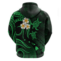 Hawaii Hoodie Niihau Islands Polynesian Sunset Plumeria Green Vibe LT9 - Polynesian Pride