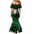 Hawaii Mermaid Dress Niihau Islands Polynesian Sunset Plumeria Green Vibe LT9 - Polynesian Pride