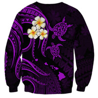 Polynesian Hawaii Sweatshirt Niihau Islands with Pacific Plumeria Purple Vibe LT9 - Polynesian Pride