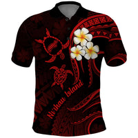 Polynesian Hawaii Polo Shirt Niihau Islands with Pacific Plumeria Red Vibe LT9 Red - Polynesian Pride