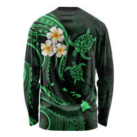Hawaii Long Sleeve Shirt Molokai Islands Polynesian Sunset Plumeria Green Vibe LT9