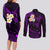 Polynesian Hawaii Couples Long Sleeve Bodycon Dress and Long Sleeve Button Shirts Molokai Islands with Pacific Plumeria Purple Vibe LT9 - Polynesian Pride