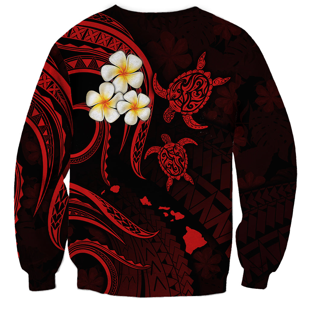 Polynesian Hawaii Sweatshirt Molokai Islands with Pacific Plumeria Red Vibe LT9 - Polynesian Pride