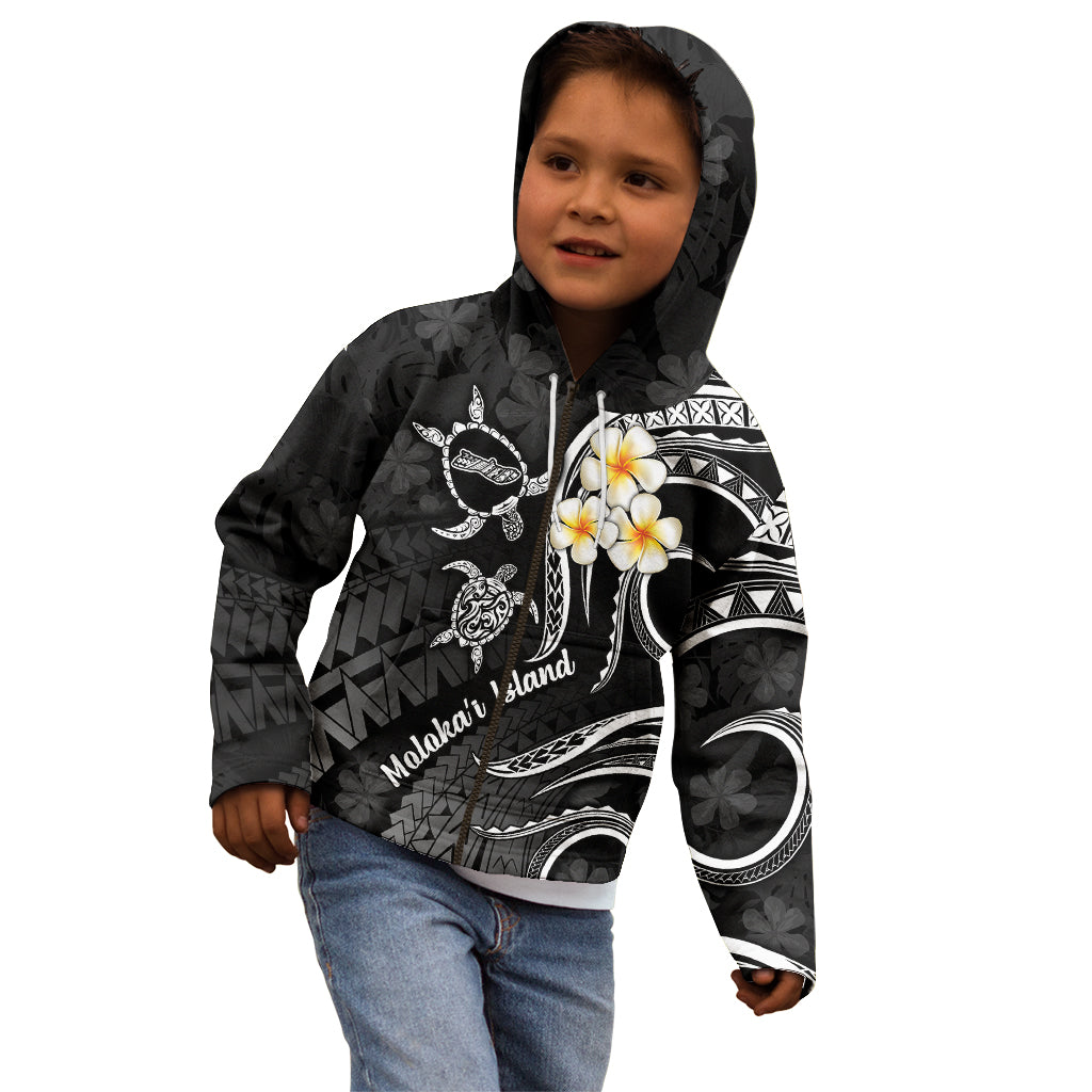 Polynesian Hawaii Kid Hoodie Molokai Islands with Pacific Plumeria White Vibe LT9 - Polynesian Pride