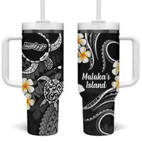 Hawaii Molokaʻi Islands Pacific Plumeria Tumbler With Handle White Polynesian Tattoo