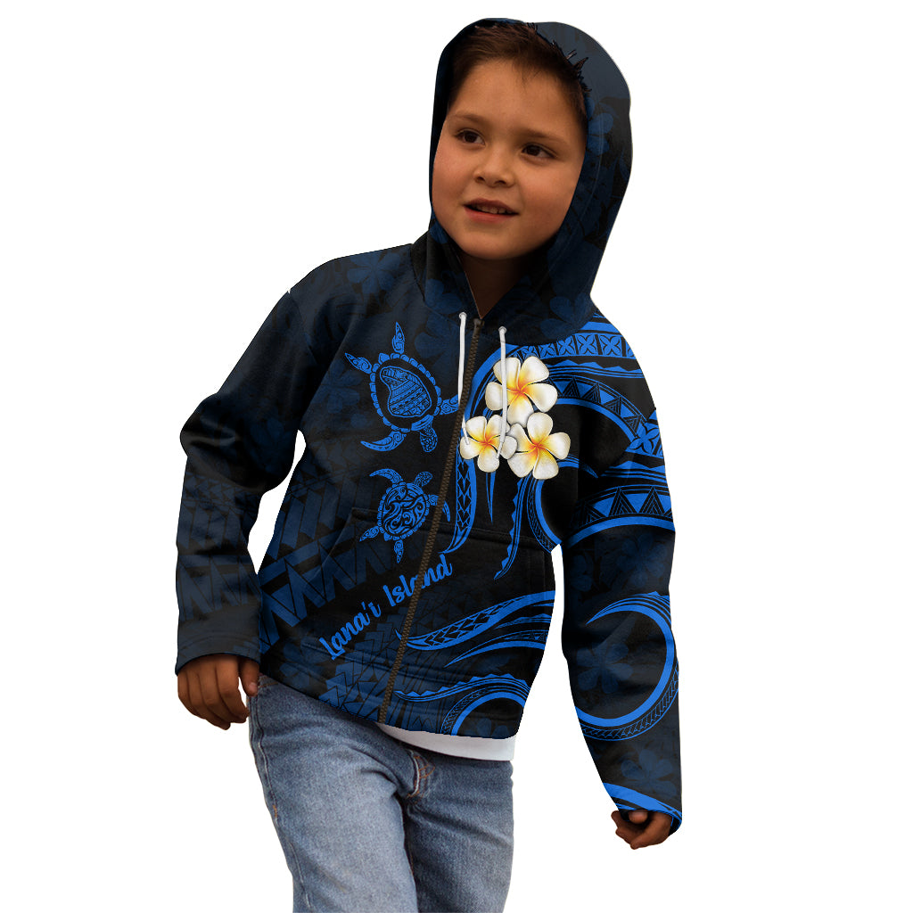 Hawaii Kid Hoodie Lanai Islands Polynesian Sunset Plumeria Blue Vibe LT9 - Polynesian Pride