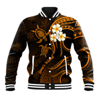 Hawaii Baseball Jacket Lanai Islands Polynesian Sunset Plumeria Gold Vibe LT9 Unisex Gold - Polynesian Pride
