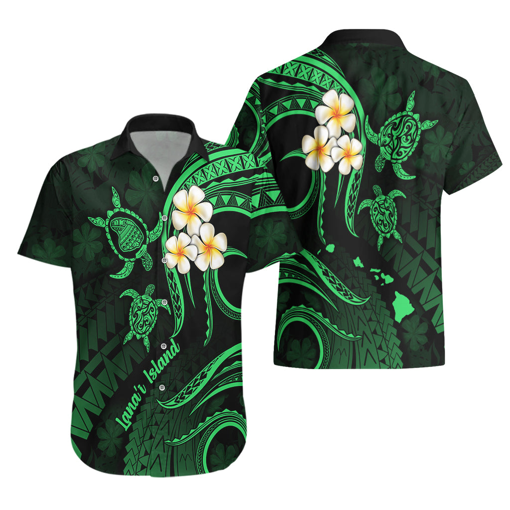 Hawaii Hawaiian Shirt Lanai Islands Polynesian Sunset Plumeria Green Vibe LT9 - Polynesian Pride
